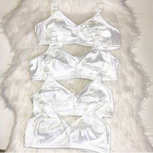 4 Unlined No Wire Full Coverage White Bras 40B